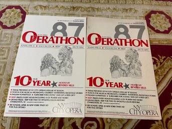 VINTAGE LOT OF 2 NY CITY OPERA 1987 OPERATHON ADVERTISING OPERA POSTERS