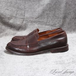 MODERN AND ROCK SOLID MENS J. CREW CORDOVAN / OXBLOOD CALF LEATHER 'LUDLOW' PENNY LOAFERS SHOES 10