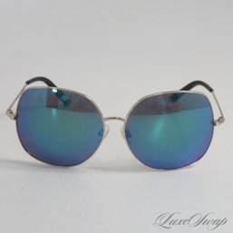 EXPENSIVE MATTHEW WILLIAMSON BY LINDA FARROW MADE IN JAPAN MW/90/5 SILVER MIRROR LENS SUNGLASSES WCASE