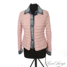 SOOOOO CUTE! ANONYMOUS MINT CONDITION MODERN BABY PINK AND WASHED DENIM LIGHT PADDED JACKET S
