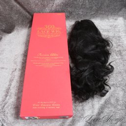 BRAND NEW IN BOX $220 360 PREMIUM EDITION NATURAL VIRGIN HUMAN HAIR HAND STITCHED LACE WIG IN NATURAL BLACK