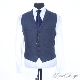 ABSOLUTELY AWESOME MENS MODERN RAG AND BONE NAVY BLUE NAILHEAD SUMMER WEIGHT WAIST COAT VEST 40