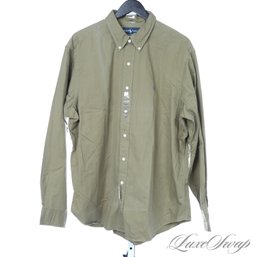 BRAND NEW WITH TAGS MENS POLO RALPH LAUREN OLIVE GREEN GARMENT DYED BUTTON DOWN SHIRT XXL