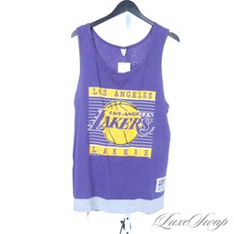 REAL DEAL VINTAGE 1990S THE GAME LOS ANGELES LAKERS PURPLE AND GOLD BASKETBALL TANK TOP SHIRT XL