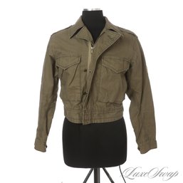 LOVE THIS! RALPH LAUREN SIGNATURE ARMY GREEN TUMBLED POPLIN UNLINED R-2004 R-390 UTILITY JACKET S