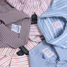 HIGH VALUE LOT OF 5 MENS BROOKS BROTHERS BUTTON DOWN SHIRTS MOSTLY L
