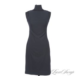 THE QUINTESSENTIAL CLASSIC THEORY SPRING WEIGHT SOLID BLACK LBD LITTLE BLACK DRESS 6