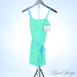 #18A BRAND NEW WITHOUT TAGS SEA WAVES MADE IN USA BATHING SUIT LIME GREEN BLUE BULLSEYES SIZE 10