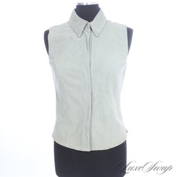 BRAND NEW WITH TAGS LATINI / MARIA VITTORIA FIRENZE MADE IN ITALY GREY SUEDE ZIP GILET VEST 40 EU