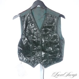 #465 BRAND NEW WITH TAGS LATINI / MARIA VITTORIA FIRENZE MADE IN ITALY VERT GREEN PATENT LEATHER VEST 40  EU