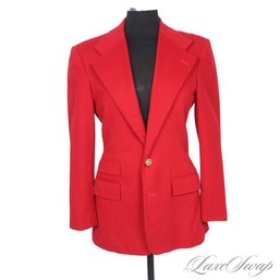 THE RED COATS ARE COMING! INSANE VINTAGE POLO RALPH LAUREN RED FLANNEL GOLD CREST BUTTON BLAZER JACKET USA 4