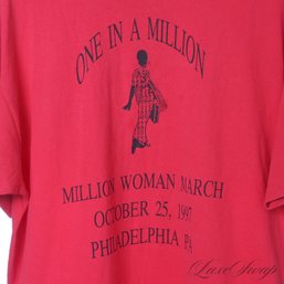 ORIGINAL VINTAGE 1997 RED HANES TAG MILLION WOMAN MARCH PHILADELPHIA SINGLE STITCH TEE SHIRT XL