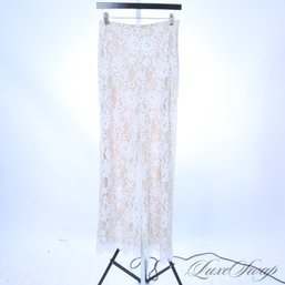 WOW THESE ARE GOOD! NBD X NAVEN WHITE LACE OVER NUDE FULLY LINED PANTS S