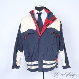 OG ORIGINAL VINTAGE TOMMY HILFIGER 1990S 2000S RED WHITE BLUE COLORBLOCK PADDED PARKA COAT XL