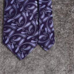 #22 FATHERS DAY PERFECT! MODERN AND NEAR MINT TED BAKER LONDON THICK WOVEN PURPLE DROPLET SWIRL SILK MENS TIE