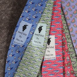 #31 FATHERS DAY PERFECT! LOT OF 7 MENS VINEYARD VINES SUMMER WHIMSICAL THEMED SILK TIES