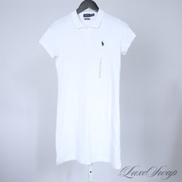 BRAND NEW WITH TAGS POLO RALPH LAUREN MODERN AND FRESH WHITE PIQUE TENNIS COLLAR SHORT SLEEVE DRESS XS