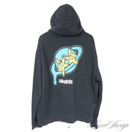 ITS LITERALLY OUT OF THIS WORLD! RECENT 2021 MENS ALLSAINTS BLACK DOUBLE HIGH FIVING STARFISH HOODIE XXL