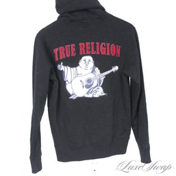 THE ONE EVERYONE WANTS! RECENT AND SUPER NICE TRUE RELIGION BLACK BUDDHA BACK BIG LOGO WOMENS HOODIE S