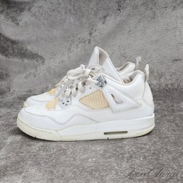 #34 CHECK THE COMPS OMG! RARE NIKE AIR JORDAN RETRO 4 308498-102 'PURE MONEY' WHITE SNEAKERS 7Y