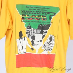 ORIGINAL VINTAGE 'WHAT HAPPENED TO BLACK LOVE' JERZEES MADE IN USA TAG YELLOW TEE SHIRT XL