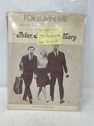 Fantastic 1964 PETER PAUL & MARY FOR LOVIN ME SHEET MUSIC