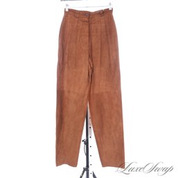 #488 BRAND NEW WITH TAGS LATINI / MARIA VITTORIA MADE IN ITALY SNUFF TOBACCO SOFT SUEDE PANTS 40 EU