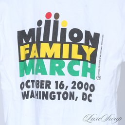 VINTAGE 2000 Y2K MILLION FAMILY MARCH WASHINGTON DC WHITE TEE SHIRT ON UNIQUE TAG L 14-16