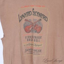 THIS HAS DEFINITELY SEEN SOME SHOWS! NEO VINTAGE LYNYRD SKYNYRD THRASHED ROCK CONCERT CUTOFF TEE SHIRT 2XL