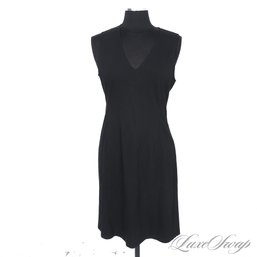 #1 MODERN LUXURY WARDROBE ESSENTIAL! THEORY BLACK SPRING WEIGHT STRETCH 'LBD' LITTLE BLACK DRESS 12