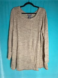 New With Tags Su & Lola Beige Light Loose Knit Spring Sweater Size 2XL