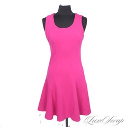 SUPER VIBRANT AND SPRING PERFECT DIANE VON FURSTENBERG PEONY PINK STRETCH BODY CONTOUR DRESS 8