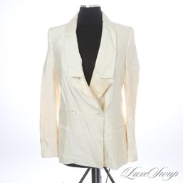BRAND NEW WITH TAGS $595 HAUTE HIPPIE MADE IN USA 100 PERCENT SILK ANTIQUE WHITE BLAZER JACKET 4