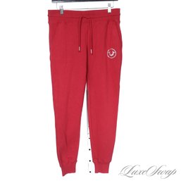 BRAND NEW WITH TAGS TRUE RELIGION CINNAMON RED 'BLEED TRUE' WOMENS JOGGER SWEATPANTS S