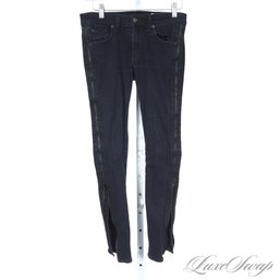 SHOW SOME SKIN! SUPER COOL RAG AND BONE MIDNIGHT WASHED FULL ZIPPER SIDE LEG STRETCH JEANS USA MADE 27