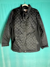 Pure Energy  Solid Black Quilted Jacket Size 3XL