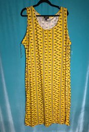 Love Sleeveless Soft Stretch Yellow Tank Dress Size 3X