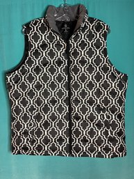 Lands' End Black And White Down Filled Sleeveless Vest Size XL