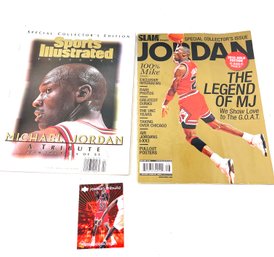 CRAZY LOT MICHAEL JORDAN SPECIAL EDITION MAGAZINES & BASKETBALL CARD