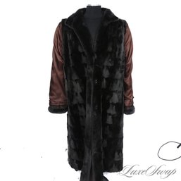#15 A VERY SPECIAL VINTAGE REVERSIBLE COAT IN MUTED JEWEL TONE PAISLEY AND GENUINE SHEARED MINK FUR