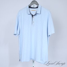 NEAR MINT AND A SUMMER CLASSIC! MENS TOMMY BAHAMA POWDER BLUE STREAKED STRETCH POLO SHIRT XXL