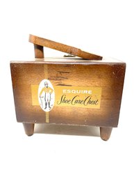ULTRA VINTAGE ESQUIRE REAL WOOD SHOE SHINE BOX