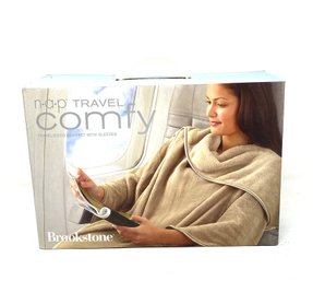 SEEMINGLY NEVER USED BROOKSTONE TRAVEL COMFY THROW BLANKET