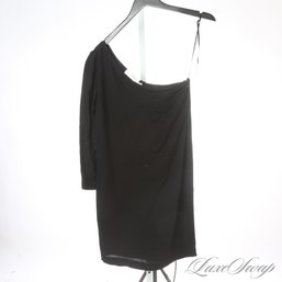 BRAND NEW WITH TAGS A.L.C. BLACK SLINKY DRAPED LONG SLEEVE 'CLIFF' DRESS MADE IN USA S