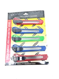 BRAND NEW COMPLETE SET OF 5 MULTICOLOR UTILITY KNIVES