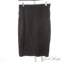 BRAND NEW WITH TAGS $228 NILI LOTAN MADE IN NYC BLACK 100 PERCENT SILK CHARMEUSE 'MADELEINE' SKIRT 4