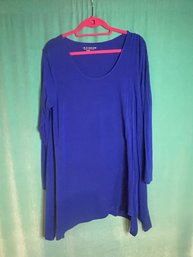 SOFT SURROUNDING ROYAL BLUE LONG SLEEVE PULLOVER VISCOSE STRETCH BLOUSE XL