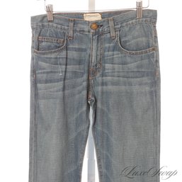 BRAND NEW WITH TAGS $260 CURRENT // ELLIOTT MADE IN USA LIGHTWEIGHT FADED WHISKERED BLUE BOYFRIEND JEANS 23