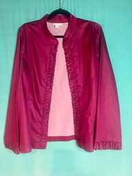 ANONYMOUS WINE RED COTTON BLEND SUMMER JACKET SIZE L