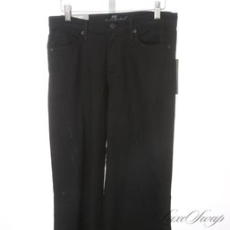 BRAND NEW WITH TAGS $172 SEVEN FOR ALL MANKIND 'THE TROUSER' CLEAN FOUR POCKET BLACK WIDE LEG JEANS 27